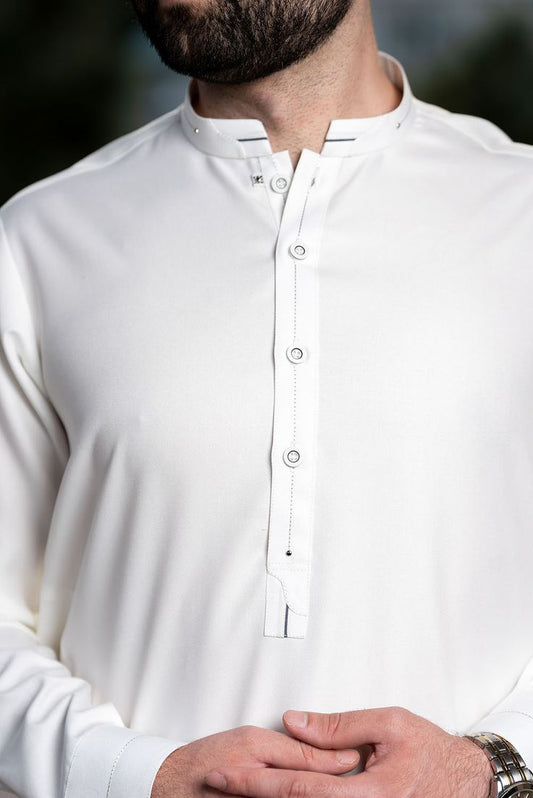 Premium White Boski Fabric for men